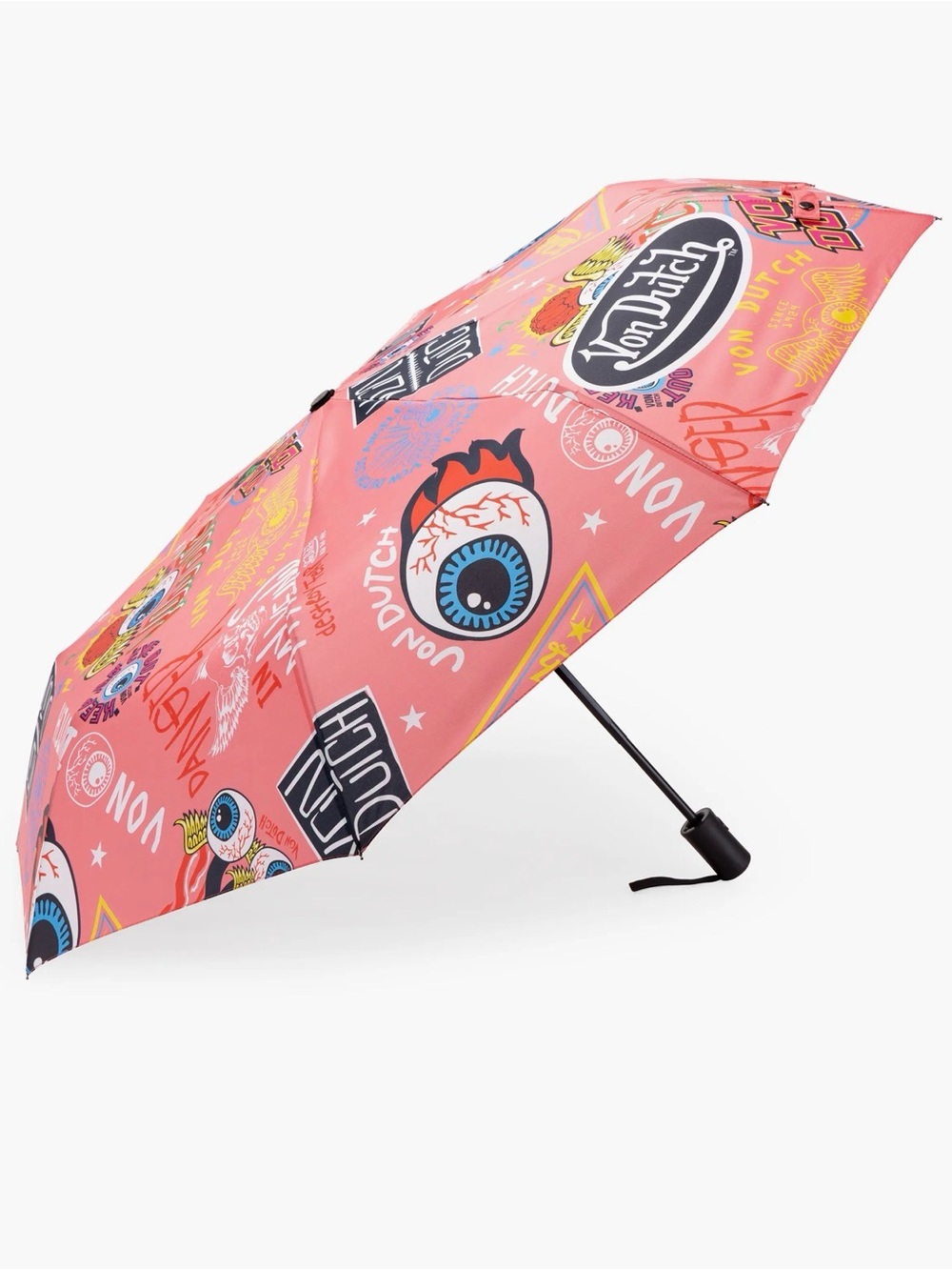 NWT Von Dutch Pink Graphic Compact Umbrella